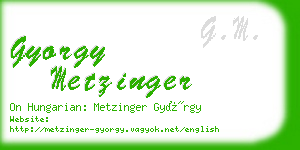 gyorgy metzinger business card